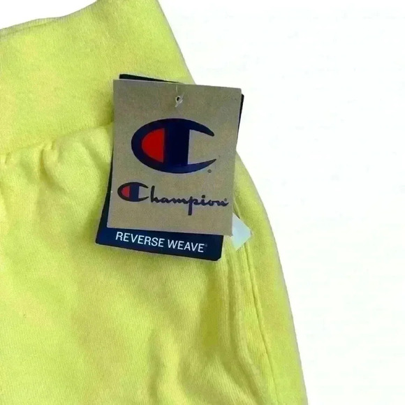 Champion Reverse Weave Cut-Off Sweat Shorts YELLOW 10" Puff C MENS Medium NWT - Picture 3 of 10